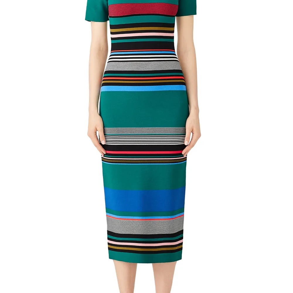 Diane Von Furstenberg Colorful Striped Midi Dress